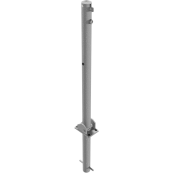 Barrier posts | Steel tube  60 x 2,5 mm | foldable | for padlock | for casting in concretewith ground socket part-no. 470.60approx. 400 mm below ground | hot-dip galvanized | without eyelet